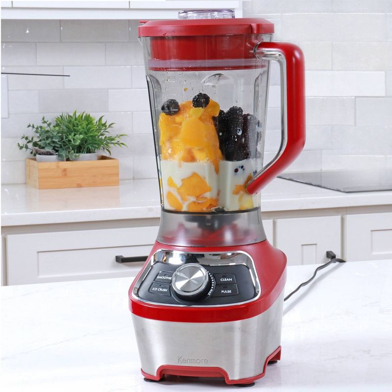 Kenmore 64 oz Stand Blender 1200W Smoothie and Ice Crush Modes Red, 5 of 9
