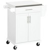 HOMCOM Rolling Kitchen Island Utility Trolley, Storage Cart on Wheels With Drawer - image 4 of 4