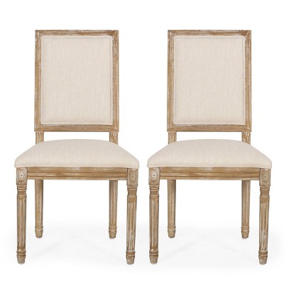 2pk Regina French Country Wood Upholstered Dining Chairs  - Christopher Knight Home