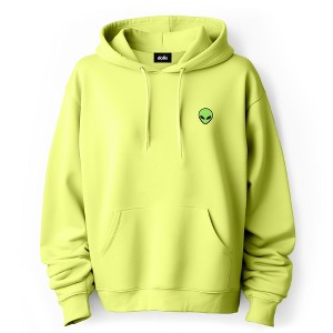Dalix Alien Embroidered Fleece Zip Hoodie Cold Fall Winter Mens - 1 of 4