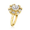 Ross-Simons 14kt Yellow Gold-Plated Ring With 3.70 ct. t.w. Czs - 3 of 4