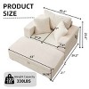 Deep Seat Sofa with Ottoman for Living Room, Sleeper Armchair with Pillows, Upholstered Corduroy Sofa Bed with Wood Frame-Coolbibila - 4 of 4