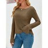 Imily Bela Lightweight Sheer Knit Pullover Womens Long Sleeve Boat Neck Blouse for Casual Wear - 3 of 4