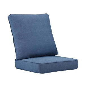 Oakland Living 2pc Deep Seating Outdoor Cushion Set with Ties Blue: Removable Polyester Cover, High-Density Foam, All-Weather Design, Zipper Closure - 1 of 4