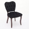 DOMETOUR Fabric Dining Chair Vintage Tufted Upholstered Set of 2 - 2 of 4