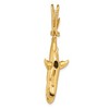 Black Bow Jewelry 14k Yellow Gold 3D Hollow Hanging Shark Pendant - 3 of 4