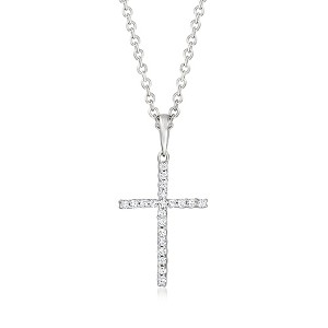 Pure Collection by Ross-Simons Diamond Cross Pendant Necklace in Sterling Silver - 1 of 4