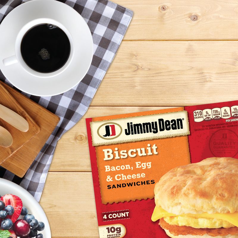Jimmy Dean Bacon Egg & Cheese Frozen Biscuit Sandwiches - 4ct, 4 of 12