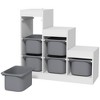 Qaba Kids Toy Storage Organizer with 6 Storage Bins & 3 Layers, Kids Bookshelf Toy Organizer for Aged 3-8 Years, Play Room, Bedroom, Gray - 4 of 4