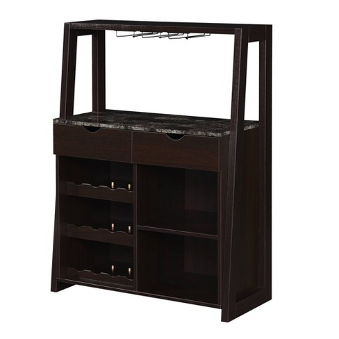 Black wine best sale bar cabinet