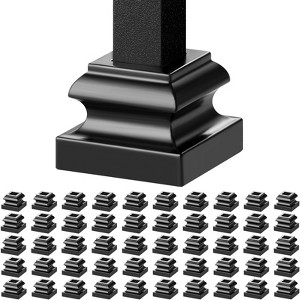 VEVOR Aluminum Alloy Baluster Shoes Stair Flat Shoe with Screw Holes for 1/2 Inch Scroll Basket Twist Knuckle Staircase Balusters, Black (50 Pcs) - 1 of 4