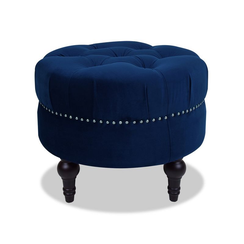 Jennifer Taylor Home Dawn Tufted Round Ottoman Nailhead Accents, 1 of 5