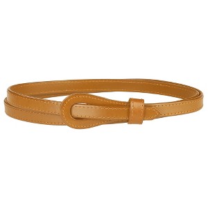 INSPIRE CHIC Women's Adjustable Faux Leather Fashion Skinny Waist Strap Waistband 1 Pc - 1 of 4