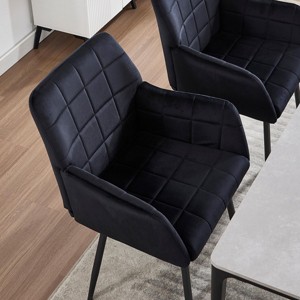INFURNIC Dining Chairs Set of 2 Upholstered Kitchen Chairs with Armrests Easy to Assemble and Clean for Living Room, Black, 21.65"*22.83"*33.46" - 1 of 4