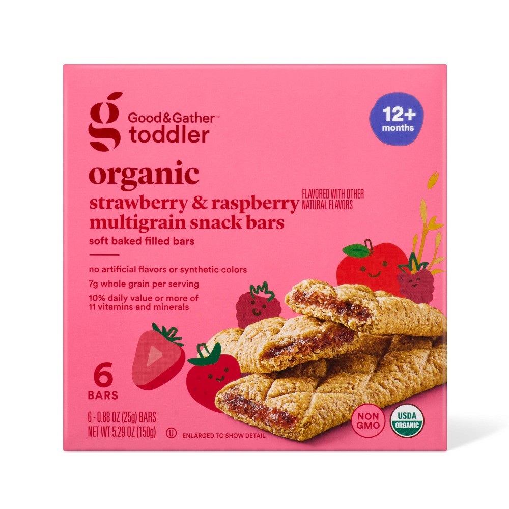 Organic Toddler Snack Bar 25GM 6ct - Strawberry - Good & Gather™