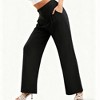 Womens High Waisted Pleated Wide Leg Pants with Pockets Dress Pants - 2 of 4