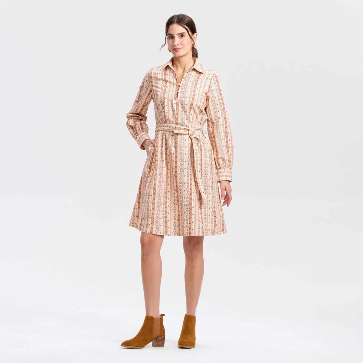 Women's Bishop Long Sleeve Poplin Mini Shirtdress - Universal Thread™
