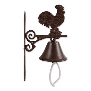 13.75" Iron Rooster Bell Brown - Zingz & Thingz: Outdoor Garden Sculpture, No Battery Required, 3.48 lbs - 1 of 4
