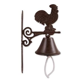 13.75" Iron Rooster Bell Brown - Zingz & Thingz