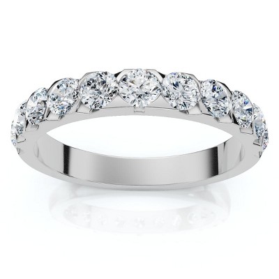 Pompeii3 .85Ct Diamond Wedding Anniversary Stackable Wave Bezel Ring 14k Gold or Platinum