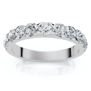 Pompeii3 .85Ct Diamond Wedding Anniversary Stackable Wave Bezel Ring 14k Gold or Platinum - 1 of 4