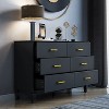 Hitow 6 Drawer Dresser Modern Design Wooden Legs Drawer Storage Chest - 2 of 4