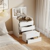 FONTOI 3 in 1 Vanity Table with Plip Top Mirror, Dressing Table with Visible Desktop for Bedroom, White, 15.7"*47.2"*23.6" - 3 of 4