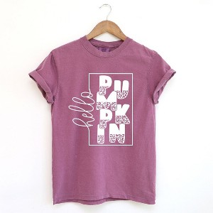 Simply Sage Market Women's Hello Pumpkin Square Short Sleeve Garment Dyed Tee - 1 of 4