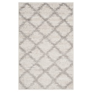 Ivory/Silver Geometric Loomed Accent Rug - (3