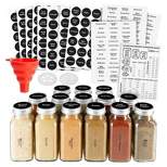 Talented Kitchen Talented Kitchen 14 Pcs Large 6 oz Glass Spice Jars with Labels and Shakers Lids, 269 Preprinted Stickers in 2 Styles