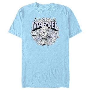 Men's Marvel Floral Carol Danvers T-Shirt - 1 of 4