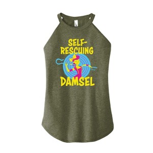 Women's - Disney - Self Rescuing Damsel Graphic High Neck Tank - 1 of 2