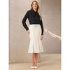 INSPIRE CHIC Women's High Waist Ruffle Hem Midi Length Mermaid Skirt - 2 of 4