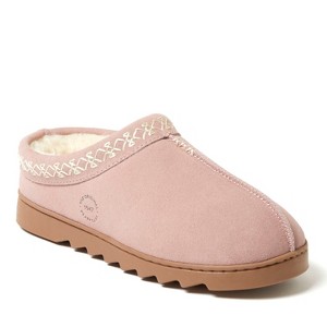 Dearfoams Women's Doreen Genuine Suede Clog Slipper With Embroidery - 1 of 4