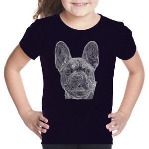 LA Pop Art Girl's Word Art T-shirt - French Bulldog - 1 of 4