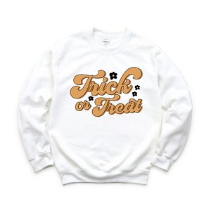 Simply Sage Market Women's Graphic Sweatshirt Trick or Treat Flowers - 1 of 4