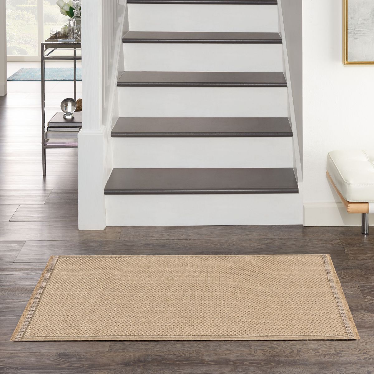 Nourison Washable Jute Modern Farmhouse Indoor Non-Slip Flatweave Fringed Rug - thumbnail 2