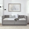 Twin Size Upholstered Daybed with Two Storage Drawers,Tufted Sofa Bed w/Button on Back for Bedroom Guest Room, No Box Spring Needed - 2 of 4
