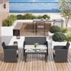 EROMMY 4 PCS Outdoor Seating Group with Cushions for 4 Person - 2 of 4