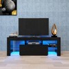 VYNXARIA Black TV Stand,Flat Screen TV Cabinet, Gaming Consoles - in Lounge Room, Living Room and Bedroom(Black) - 3 of 4