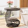 Tribesigns 2-tier Round End Table, Side Table with Storage Shelf, Metal Arc-Shaped Frame Accent Table for Living Room, Bedroom - 2 of 4