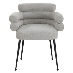 UNISOAR Accent Chair Curved Back Dining Chairs with Black Tapered Metal Legs for Dining Room - 1 of 4