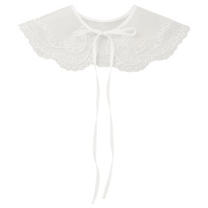 Elerevyo Women Detachable Semi-Sheer Embroidery Neck Ruff Fake Dickey Collar Blouse 1 Pc - 1 of 4