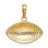 Black Bow Jewelry 14k Yellow Gold Football Profile Pendant, 18mm - 3 of 4
