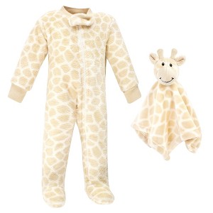 Hudson Baby Infant Boys Flannel Plush Sleep and Play and Security Toy, Giraffe - 1 of 3