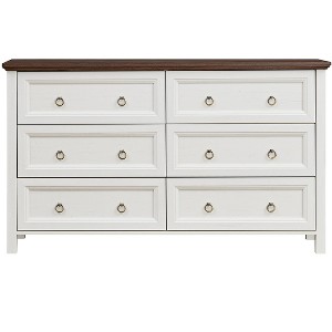 Bella Depot Farmhouse 6 Drawers Dresser Chests for Bedroom - 1 of 4