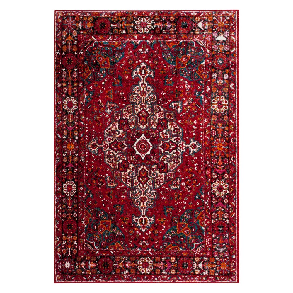 2'7inx5' Cindi Medalion Loomed Accent Rug Red - Safavieh