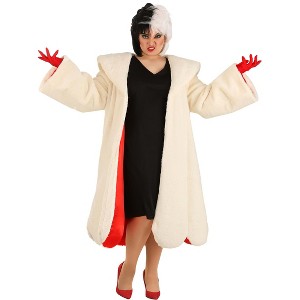 HalloweenCostumes.com Plus Size Deluxe Cruella De Vil Coat Costume for Women. - 1 of 4