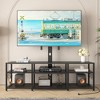 VECELO TV Stand with Mount and Power Outlet, Console Table with Height Adjustable Entertainment Center with Storage Shelves for 70 in. TV, Black/Brown - 4 of 4
