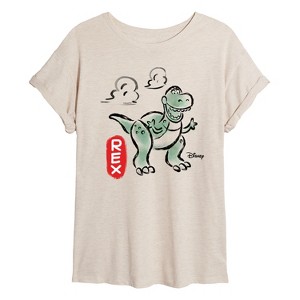 Women's - Disney - Doodle Rex Graphic Oversized Graphic T-Shirt - 1 of 4